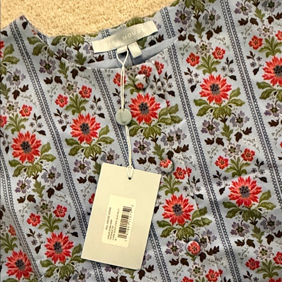 Hill house blue floral block stripe set NWT M top XS skirt - Picture 4 of 5